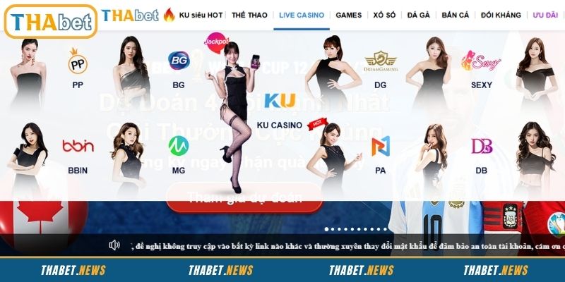 Đối tác cung cấp game chất lượng tại Casino THABET