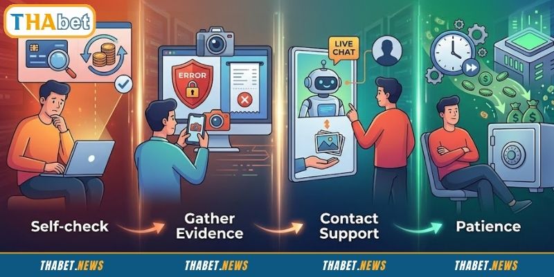 Hướng dẫn xử lý lỗi rút tiền THABET hiệu quả