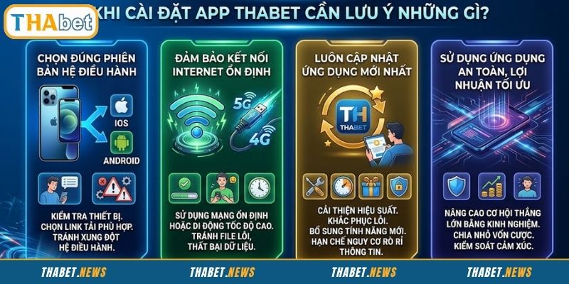 Lưu ý cần nắm khi cài đặt app THABET