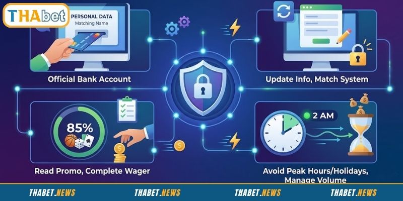 Mẹo thiểu lỗi rút tiền THABET khi giao dịch online