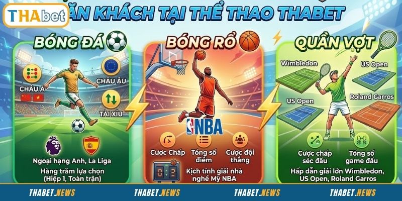 Một số trò chơi thể thao THABET hấp dẫn