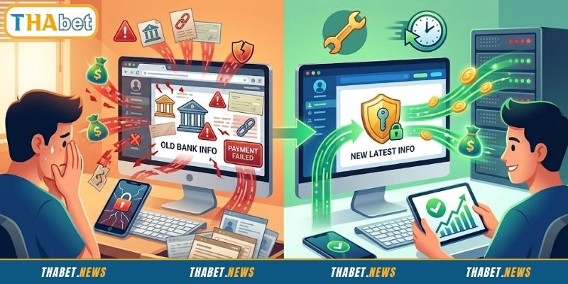 Sự cố dùng tài khoản ngân hàng đã đăng ký trước đó