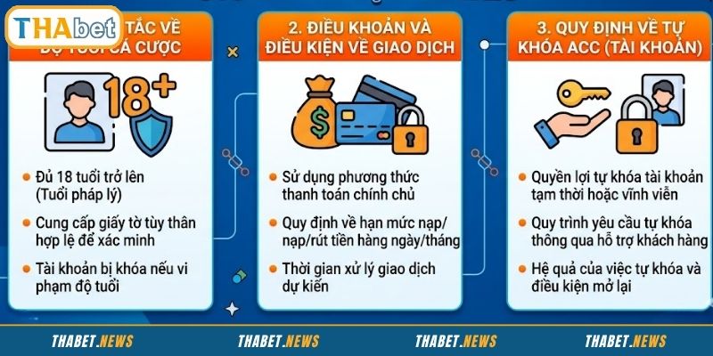 Tổng hợp điều khoản và điều kiện hiện hành THABET